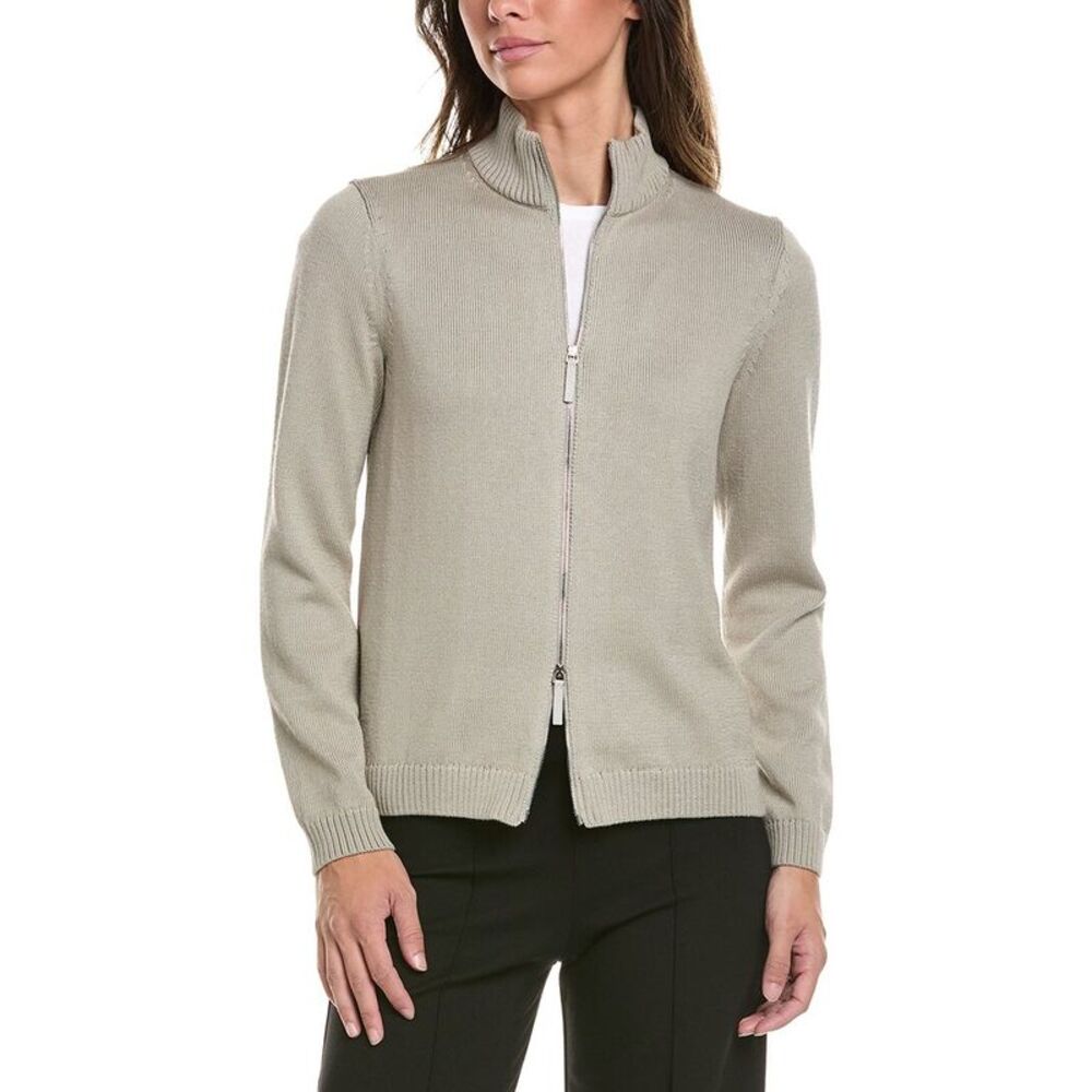 Lafayette 148 New York Womens Fitted Silk-Blend Bomber Jacket